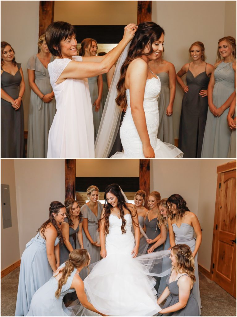 Dreamy Camelot Ranch Wedding Bride Getting Ready with Bridal Party