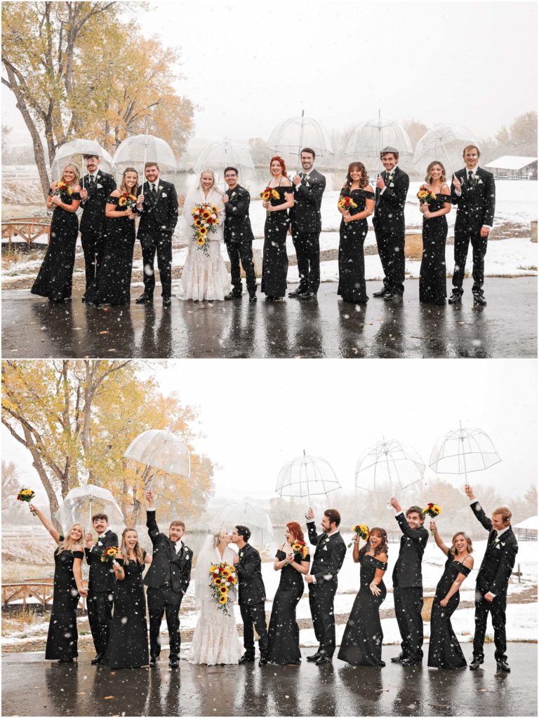 Camelot Ranch Winter Wedding Party