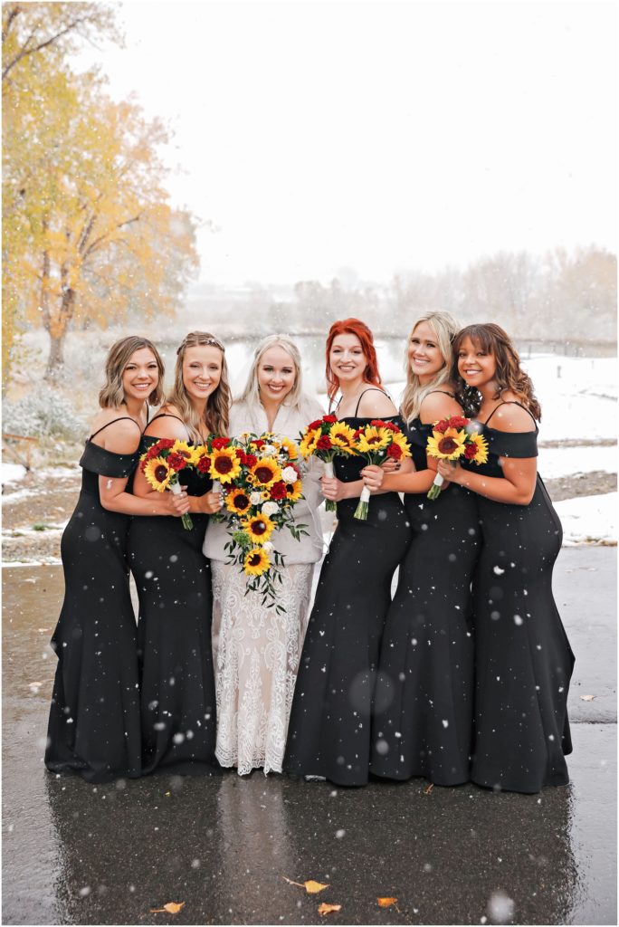 Camelot Ranch Winter Wedding Bridesmaids