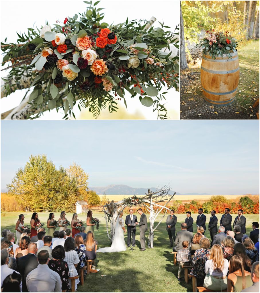 Rockin TJ Ranch Fall Wedding Outdoor Ceremony Mountains
