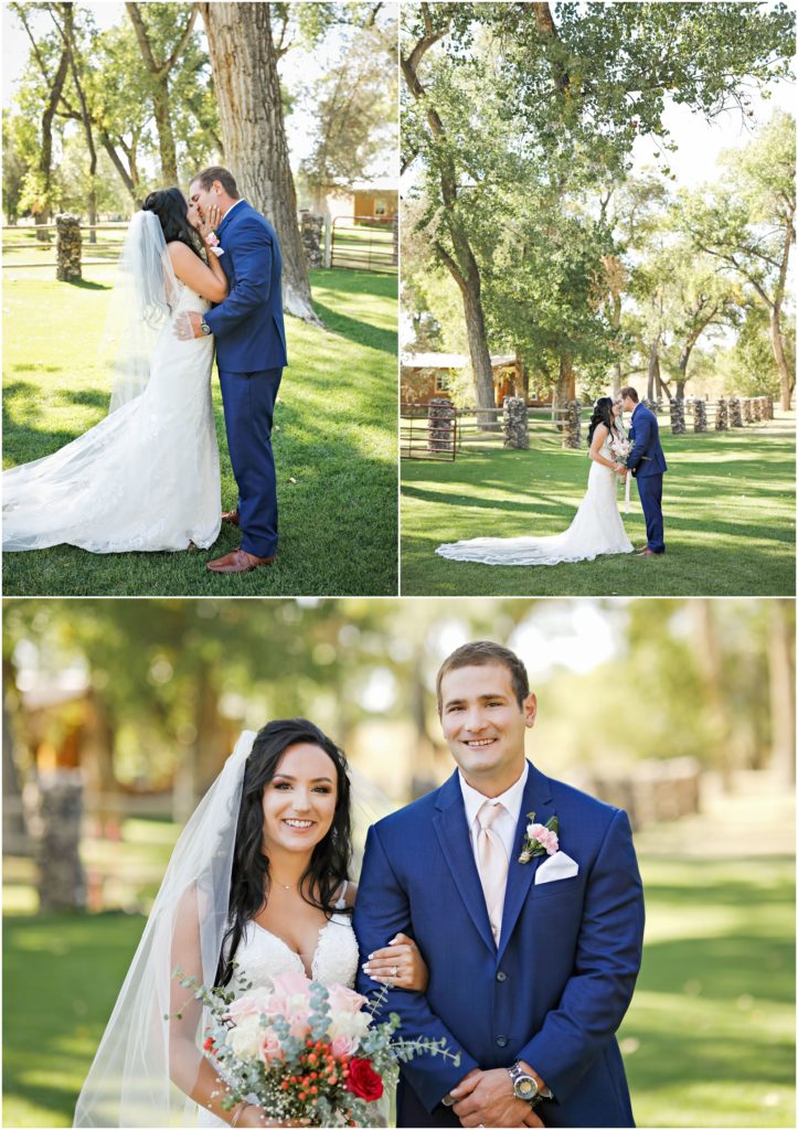 Romantic Swift River Wedding Bride and Groom First Look