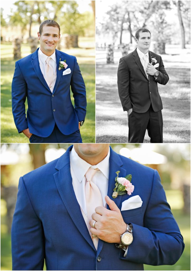 Romantic Swift River Wedding Groom Blue Suit