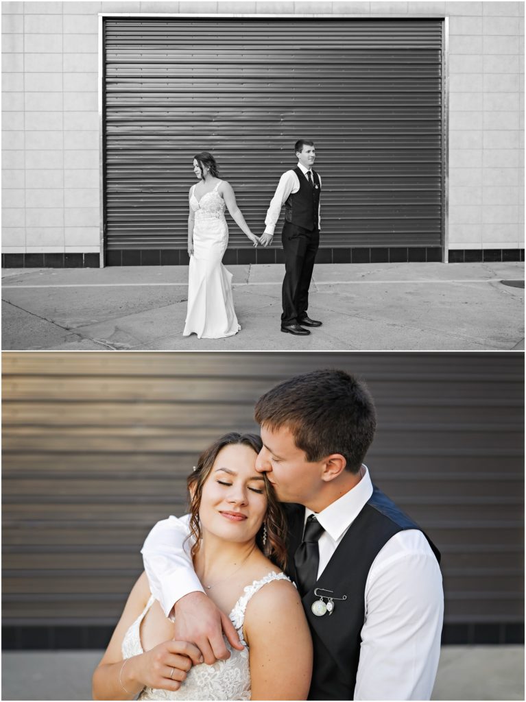 Black and White Wedding in downtown Billings at the Pub Station
