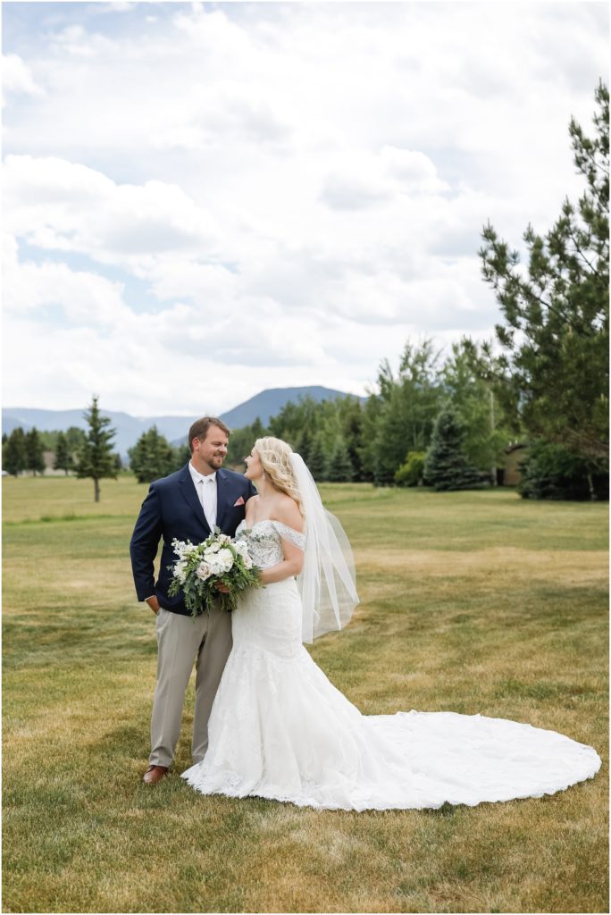Red Lodge Mountain Golf Course Wedding Bride and Groom