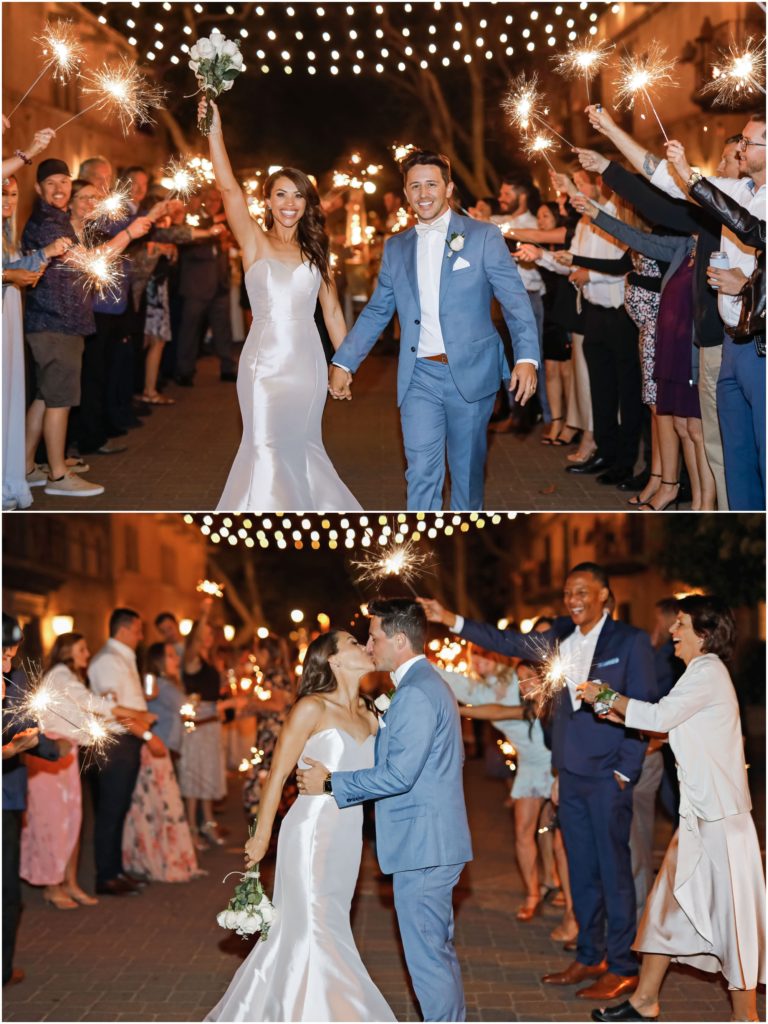 Stunning Sedona Wedding Bride and Groom Sparkler Sendoff