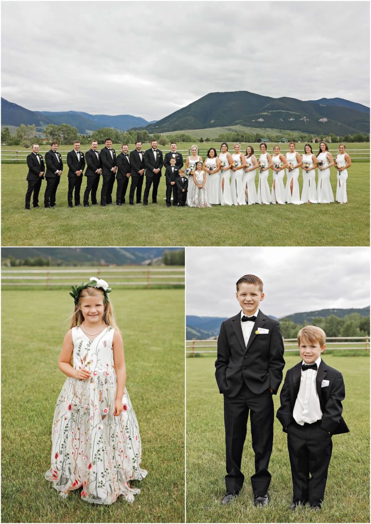 Wedding Party in Black and White outfits at Venue 406 Wedding