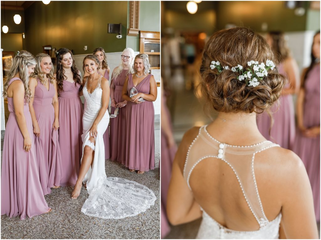 Pretty Pink Summer Wedding Bride and Bridesmaids Getting Ready