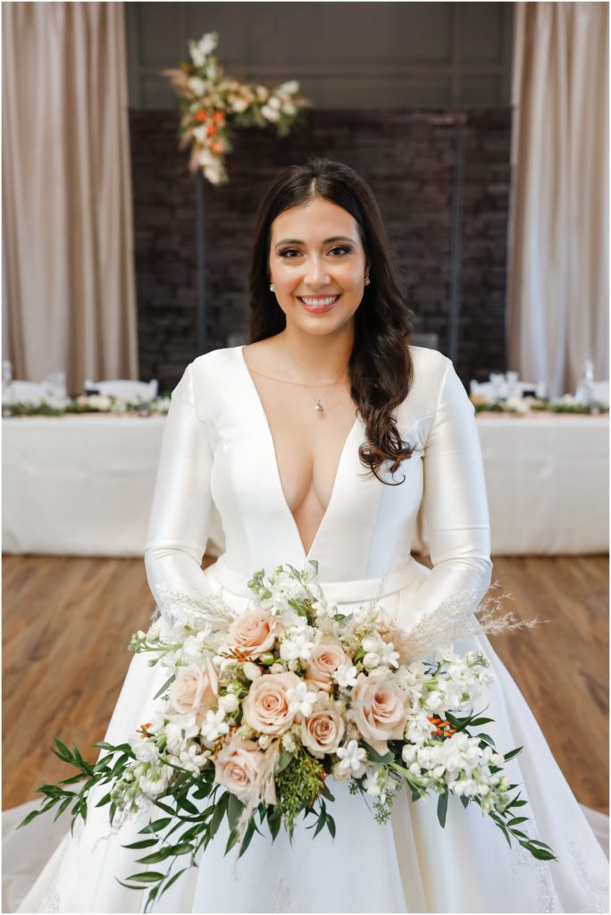 Classic WillowBrooke Wedding Bride with long-sleeved dress