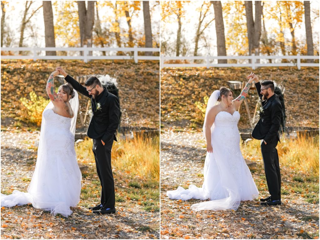 Fall Camelot Ranch Wedding Bride and Groom First Look