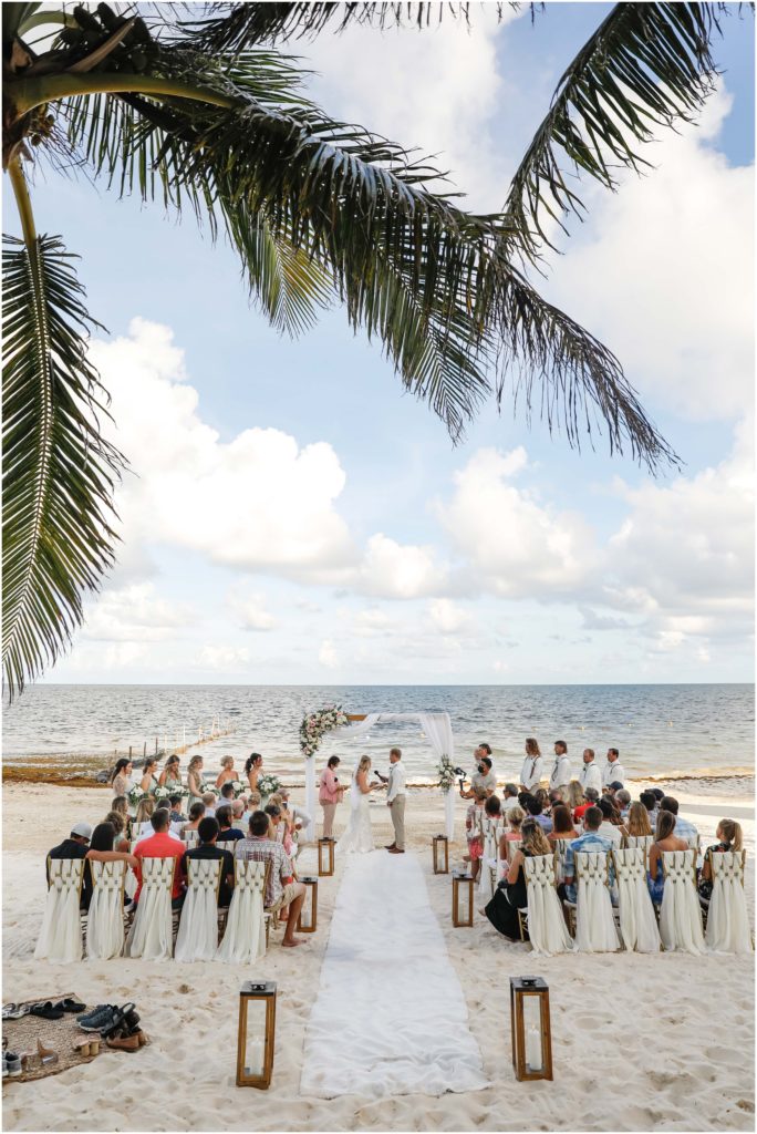 Mexican Destination Wedding Beach Ceremony