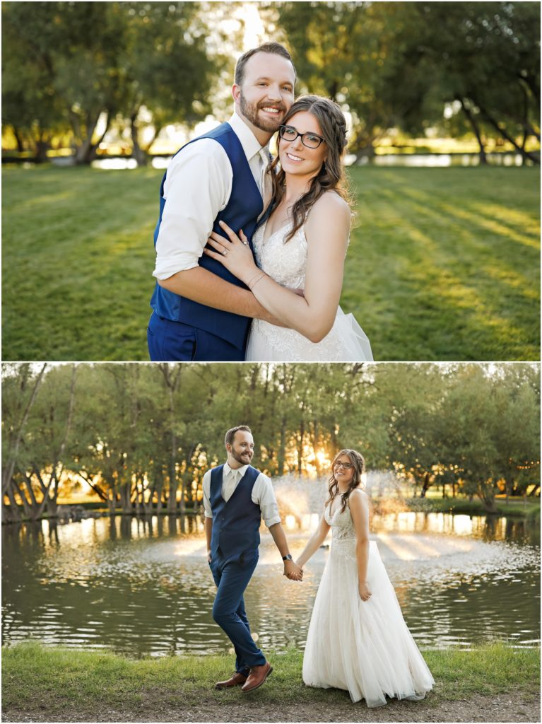 The Ponds at Dry Creek Bride and Groom Sunset