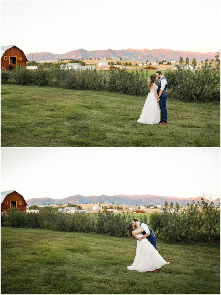 The Ponds at Dry Creek Bride and Groom Sunset
