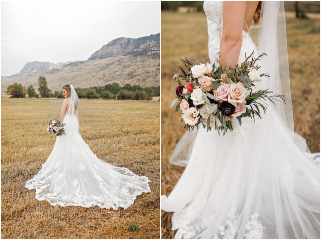 Wyoming Summer Wedding Bride with Bouquet