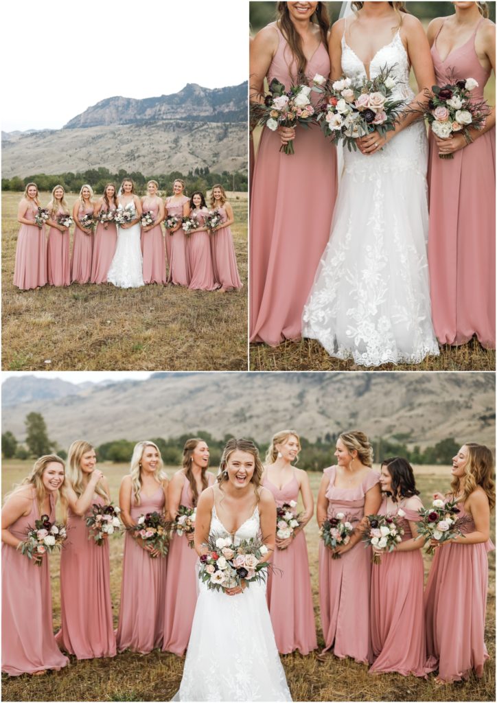 Wyoming Summer Wedding Bridal Party