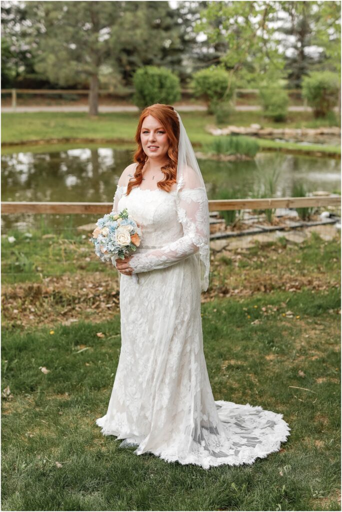 Zoo MT Wedding Bride by Pond