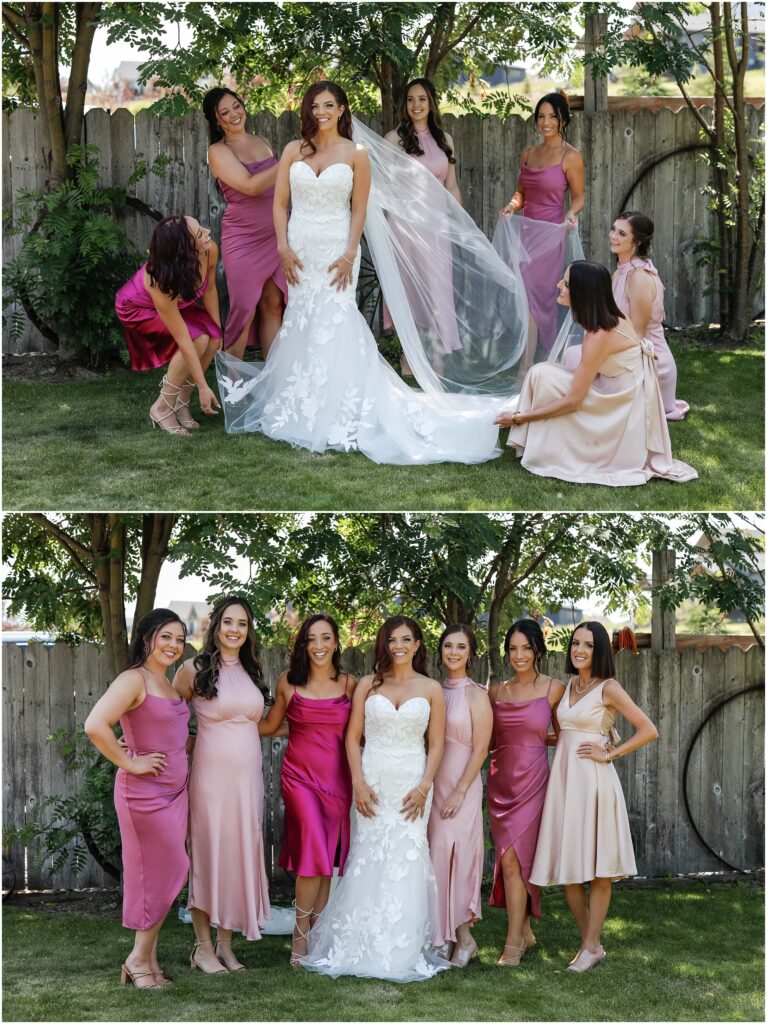 Bozeman Wedding Bride & Bridesmaids at Rockin TJ Ranch