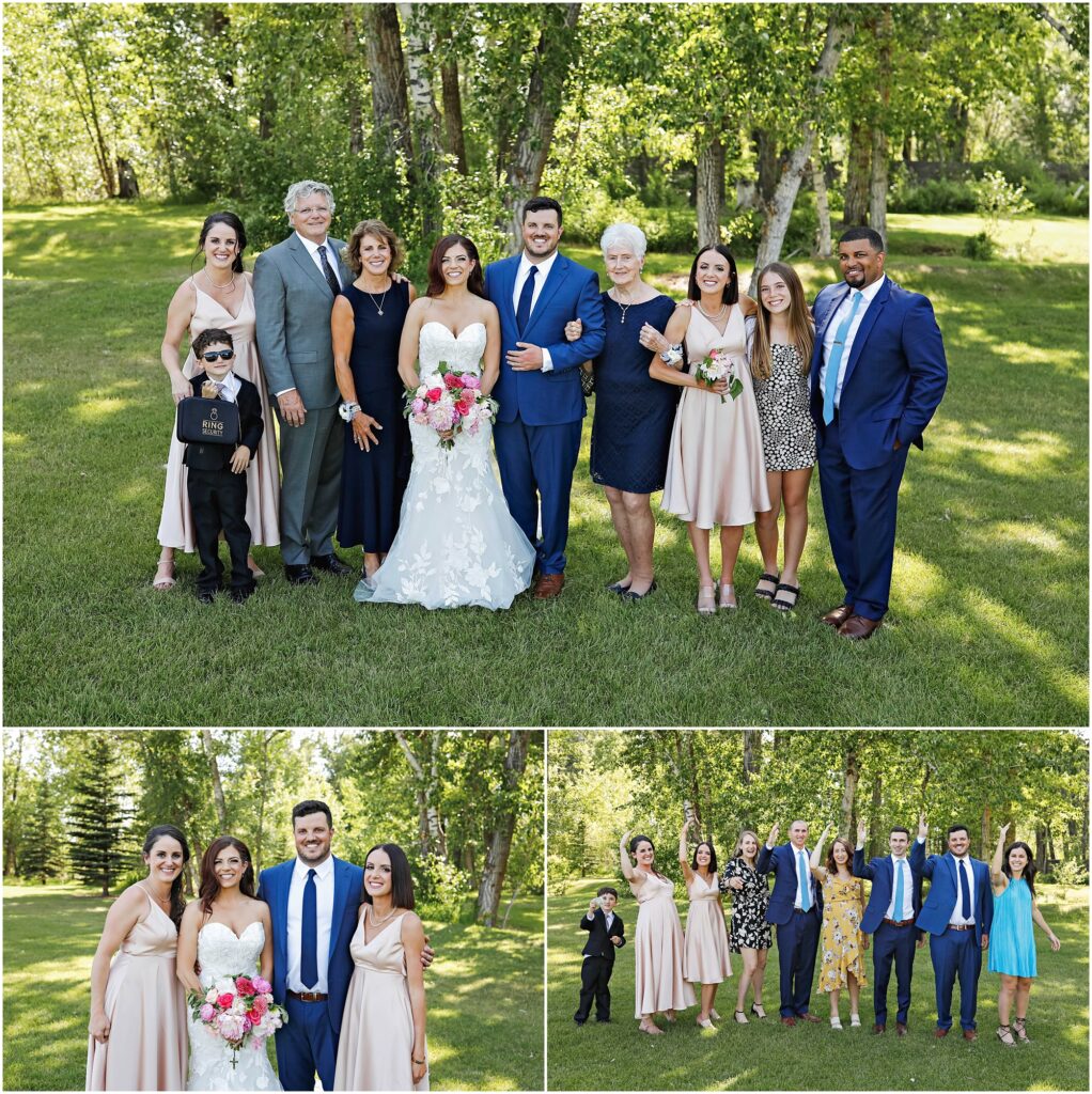 Bozeman Wedding Family Photos at Rockin TJ Ranch
