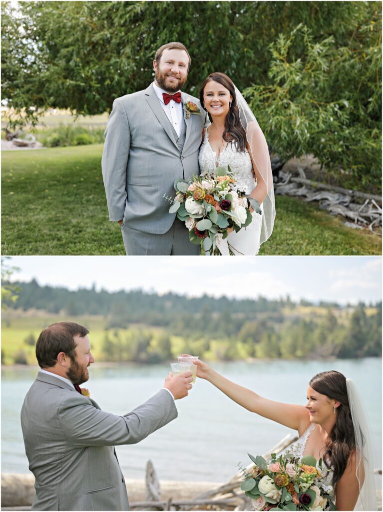 Flathead Lake Wedding Bride & Groom Portraits