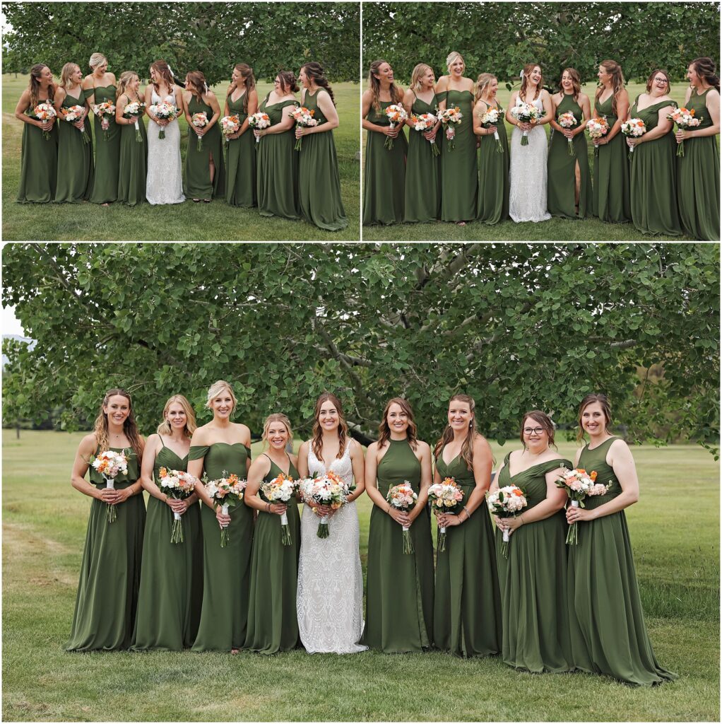 Red Lodge Mountain Wedding Bride with Bridesmaids Photos