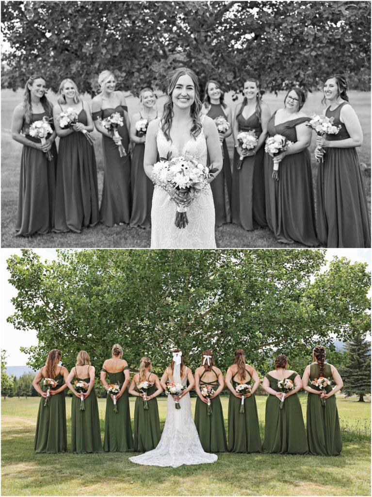 Red Lodge Mountain Wedding Bride with Bridesmaids Photos