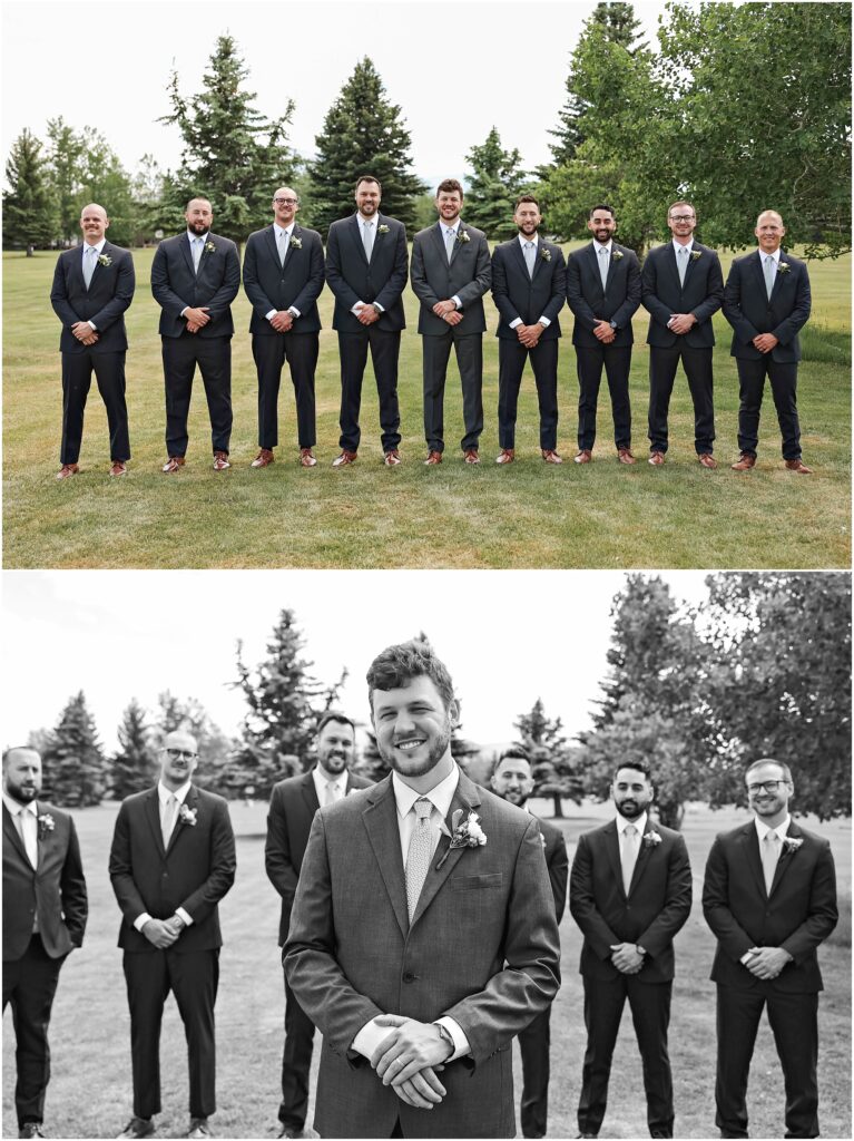 Red Lodge Mountain Wedding Groom with Groomsmen Photos