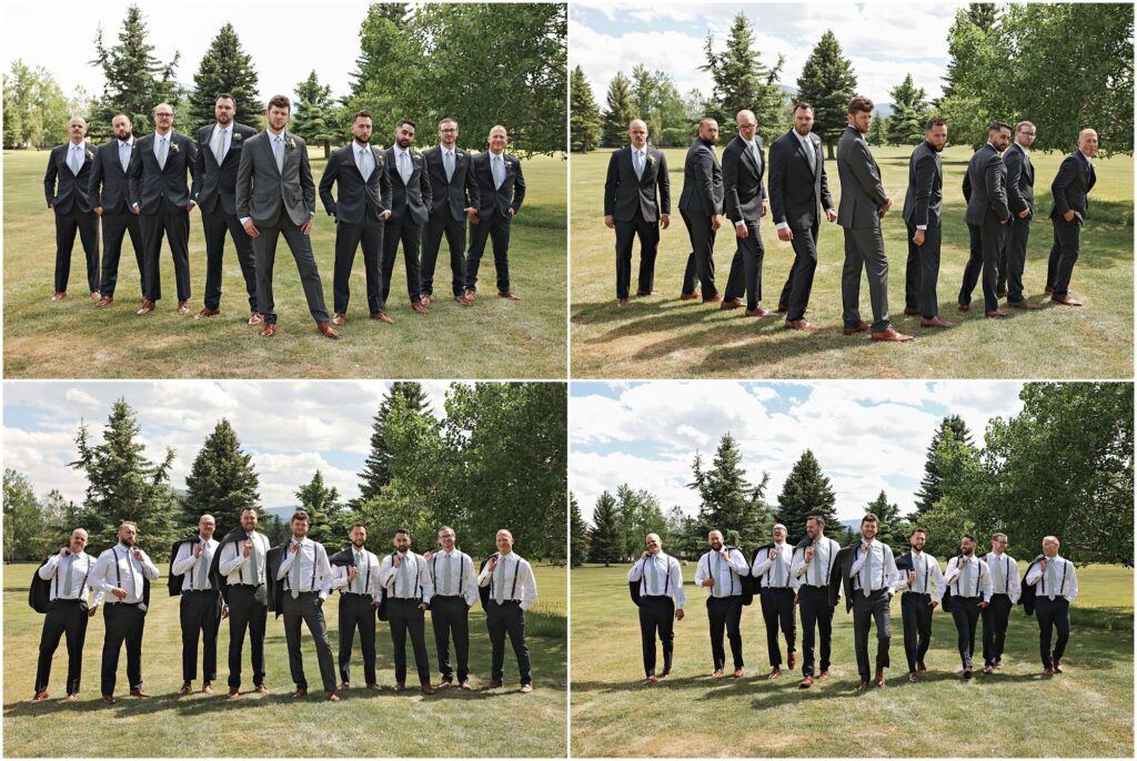 Red Lodge Mountain Wedding Groom with Groomsmen Photos