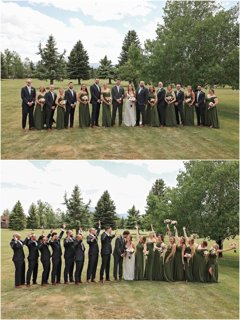 Red Lodge Mountain Wedding Bride and Groom with Bridal Party Photos