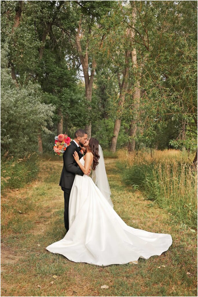 Classy Front Yard Wedding Bride and Groom Portraits