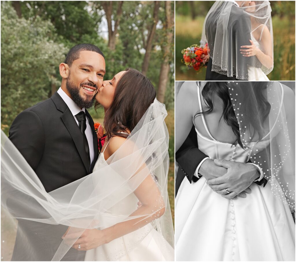 Classy Front Yard Wedding Bride and Groom Portraits