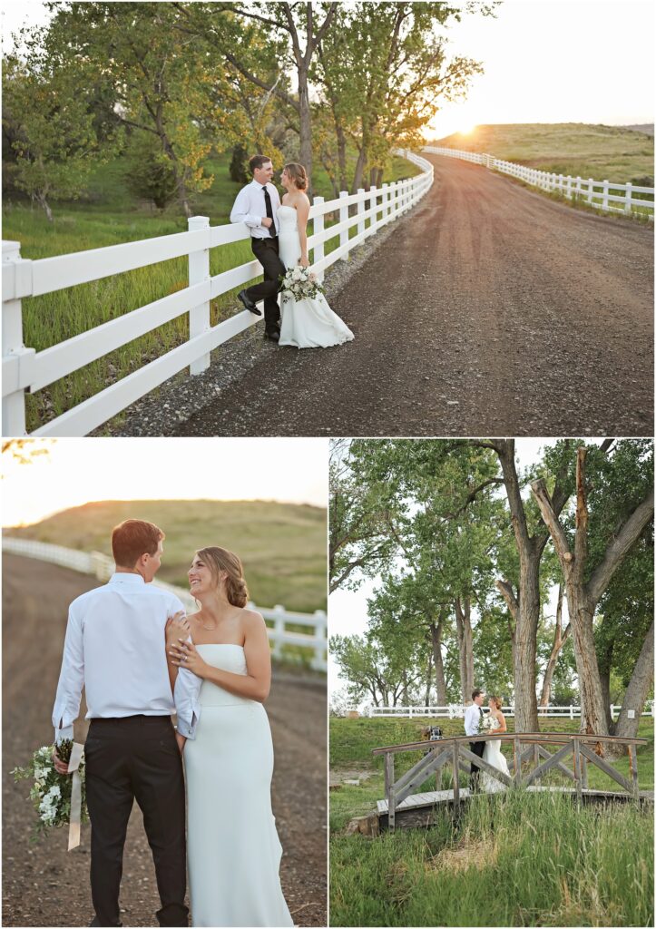 Elegant Montana Wedding at Camelot Ranch Bride and Groom Sunset Photos