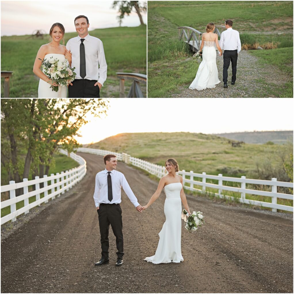 Elegant Montana Wedding at Camelot Ranch Bride and Groom Sunset Photos