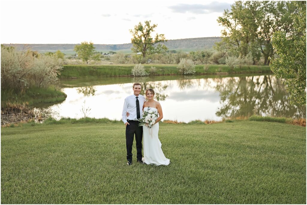 Elegant Montana Wedding at Camelot Ranch Bride and Groom Sunset Photos