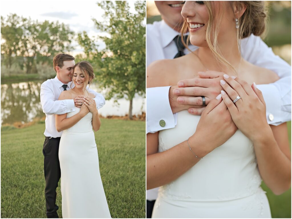 Elegant Montana Wedding at Camelot Ranch Bride and Groom Sunset Photos
