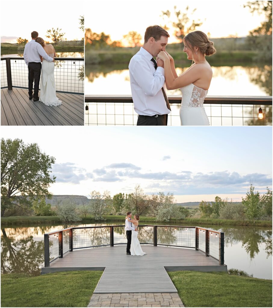 Elegant Montana Wedding at Camelot Ranch Bride and Groom Sunset Photos