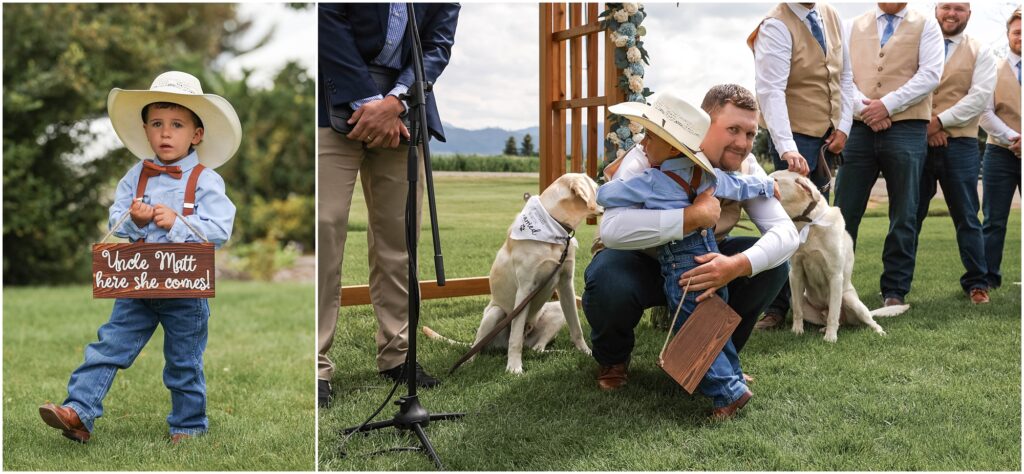 Intimate Bozeman Wedding - Ring Bearer at the Ceremony