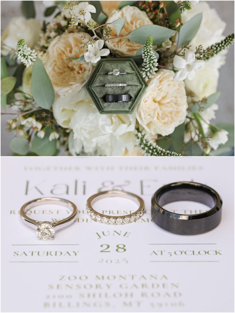 Hilands Golf Club Wedding Bouquet and Rings