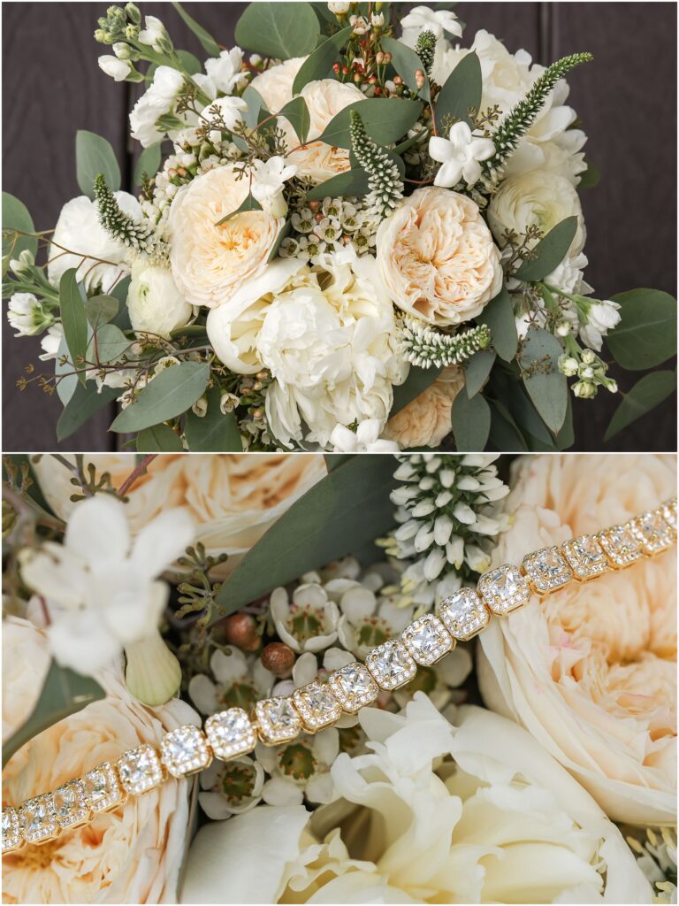 Hilands Golf Club Wedding Bouquet and Bracelet